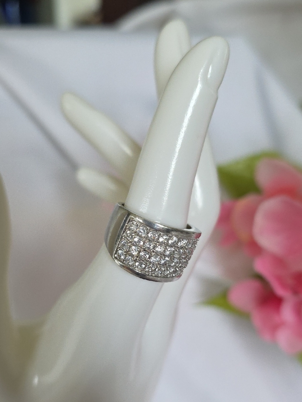 Silpada 925 Sterling Silver Channel Set Cubic Zirconia Ring R1405 Size 7 to 7.25